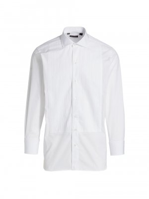Плиссированная формальная рубашка-смокинг , белый Paul Stuart