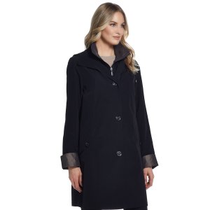 Женская непромокаемая куртка с капюшоном и контрастной отделкой , черный Gallery