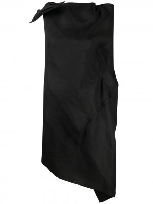 Блузка асимметричного кроя с драпировкой Yohji Yamamoto. Цвет: черный
