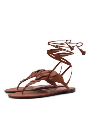 Кожаные сандалии Atelier 03 Rose Edition Valentino. Цвет: коричневый