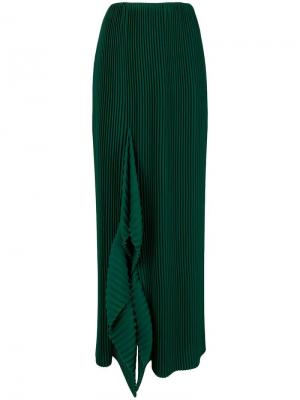 Плиссированная юбка макси Krizia. Цвет: зеленый