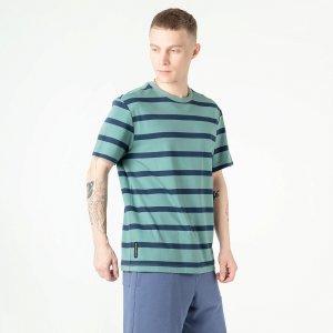 Мужская футболка Streetbeat Striped Tee. Цвет: бирюзовый