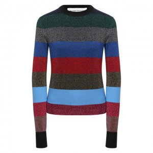 Хлопковый пуловер Victoria Beckham. Цвет: разноцветный