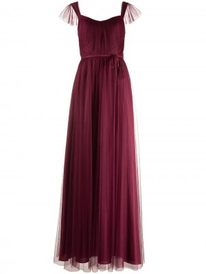 Вечернее платье Frascati с рукавами кап Marchesa Notte Bridesmaids. Цвет: красный