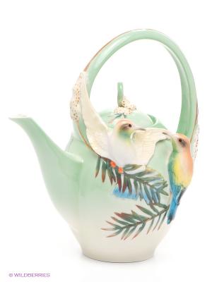 Заварочный чайник Радужна щурка Pavone. Цвет: светло-зеленый, бежевый
