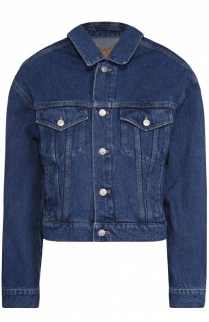 Укороченная джинсовая куртка свободного кроя Balenciaga. Цвет: темно-синий