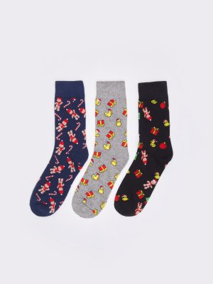 Набор новогодних носков (3 пары в комплекте) zolla. Цвет: синий