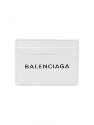 Визитница с логотипом Balenciaga. Цвет: белый