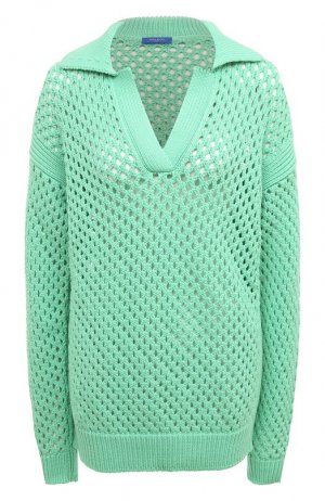 Хлопковый пуловер Nina Ricci. Цвет: зелёный