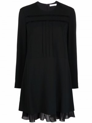 Платье с длинными рукавами и вышивкой Chloé. Цвет: черный