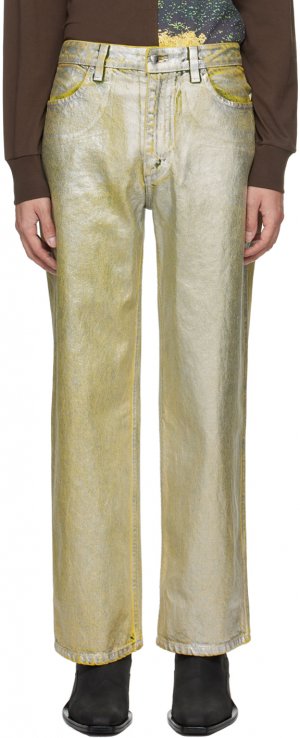 Серебряные широкие джинсы , цвет Sterling Eckhaus Latta