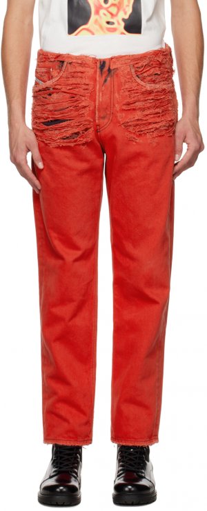 Красные прямые джинсы 2010 года Diesel