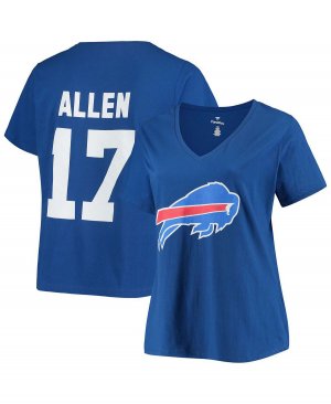 Женская футболка больших размеров с v-образным вырезом Josh Allen Royal Buffalo Bills, номер и имя , синий Fanatics