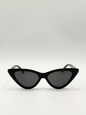 Черные классические солнцезащитные очки «кошачий глаз», черный SVNX
