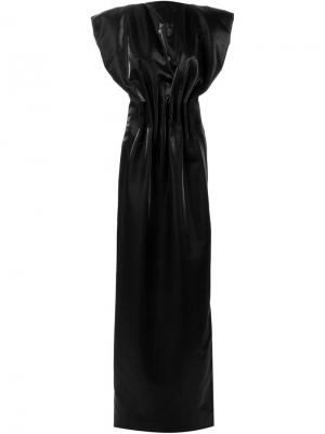 Вечернее платье с присборенной талией Zaid Affas. Цвет: чёрный