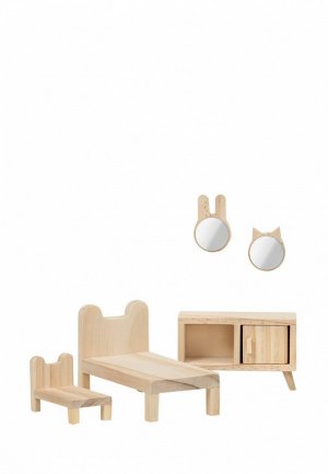 Набор игровой Lundby деревянная мебель для домика «Сделай сам» Спальня. Цвет: бежевый
