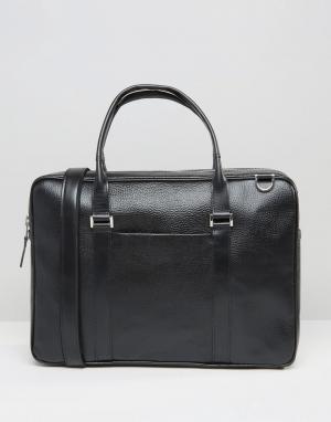 Черная кожаная сумка для ноутбука Affinity Royal RepubliQ. Цвет: черный