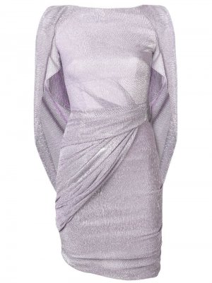 Платье с имитацией кейпа Talbot Runhof. Цвет: фиолетовый