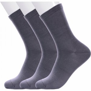 Носки 3 пары, размер 18-20, серый LorenzLine. Цвет: темно-серый/серый