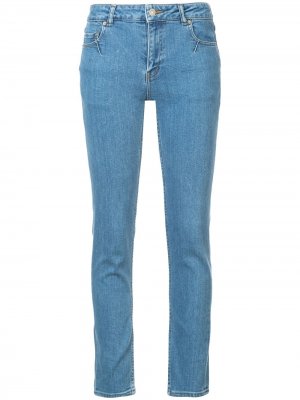 Тканые скинни джинсы Julien David. Цвет: синий
