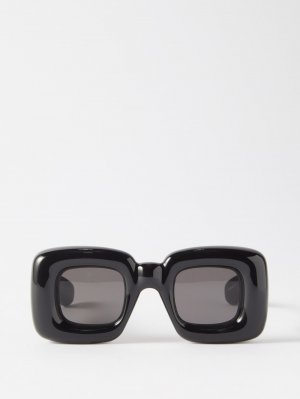 Завышенные квадратные солнцезащитные очки из ацетата, черный Loewe