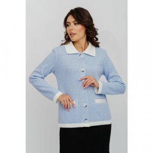 Пиджак , размер 48, голубой, белый Текстильная Мануфактура. Цвет: белый/голубой