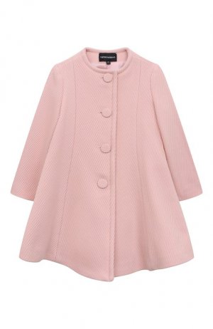 Шерстяное пальто Emporio Armani. Цвет: розовый