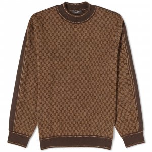 Джемпер Mini Monogram Jacquard Knitted, коричневый Balmain