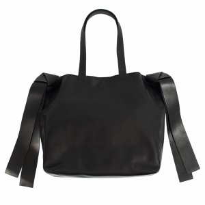 Черная кожаная сумка-тоут Yohji Yamamoto