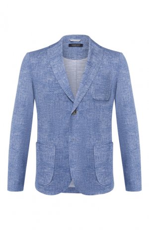 Хлопковый пиджак Capobianco. Цвет: синий