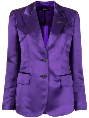 Двубортный пиджак с заостренными лацканами TOM FORD. Цвет: фиолетовый