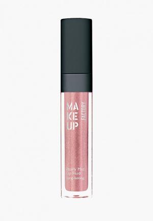 Блеск для губ Make Up Factory Перламутровый матовый устойчивый Pearly Mat Lip Fluid т.18 бежевая роза. Цвет: розовый