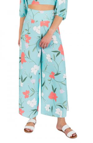 Широкие брюки с разрезом и цветочным принтом Poppy Hurley