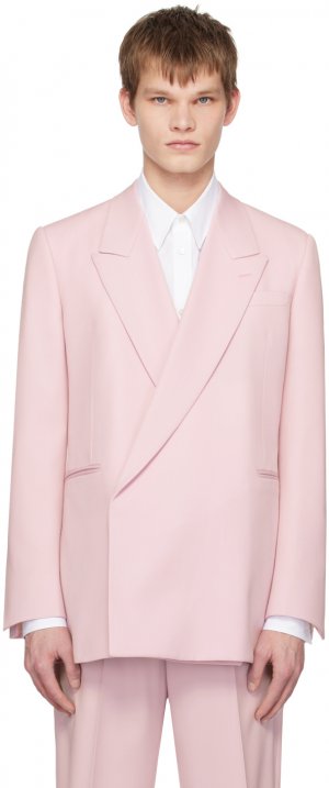 Розовый пиджак с запахом спереди Alexander McQueen