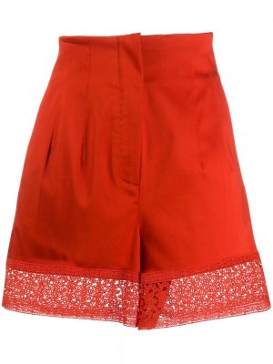 LAutre Chose шорты с завышенной талией и кружевом L'Autre. Цвет: красный
