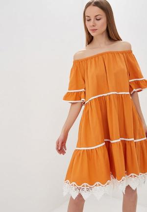 Платье L1FT. Цвет: оранжевый