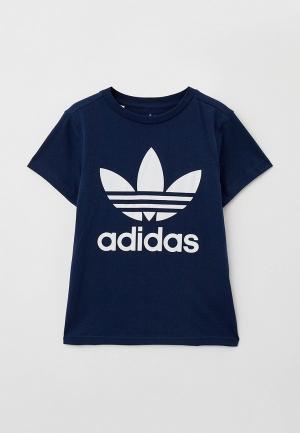 Футболка adidas Originals TREFOIL TEE. Цвет: синий