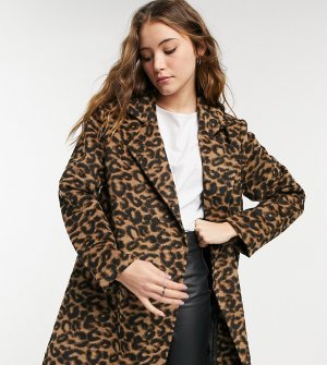 Классическое пальто с леопардовым принтом Wednesdays Girl-Коричневый Wednesday's Girl