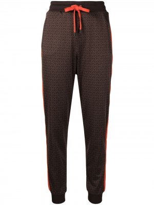 Спортивные брюки с монограммой Michael Kors. Цвет: коричневый