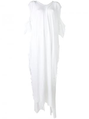 Трикотажное платье с вырезами на плечах Nelly Johansson. Цвет: белый