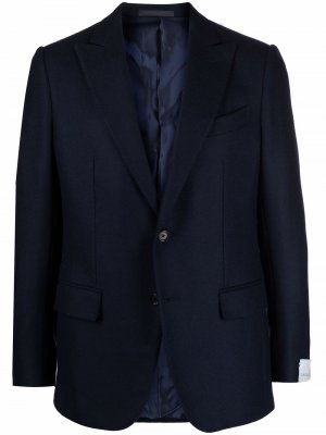 Твиловый однобортный пиджак Caruso. Цвет: синий