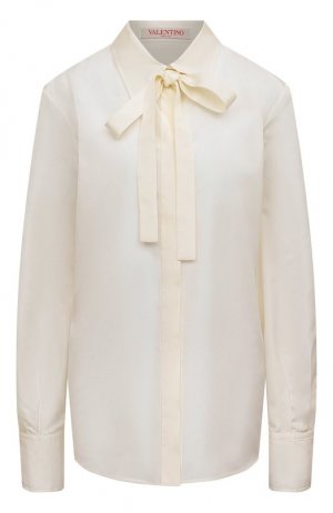 Шелковая блузка Valentino. Цвет: кремовый