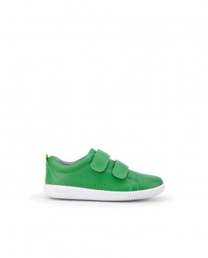 Детские зеленые кожаные спортивные туфли с двойной застежкой на крючок и петлю , зеленый Bobux