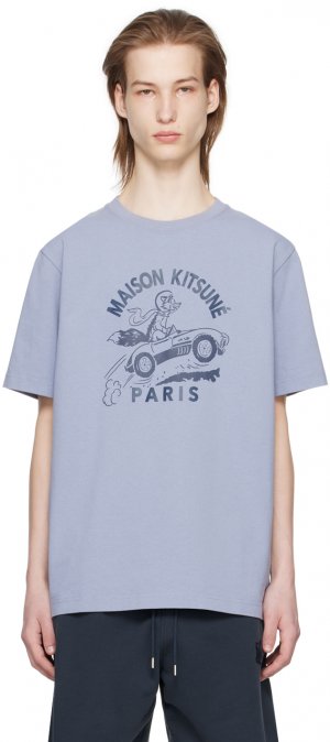 Синяя футболка Racing Fox Maison Kitsune Kitsuné