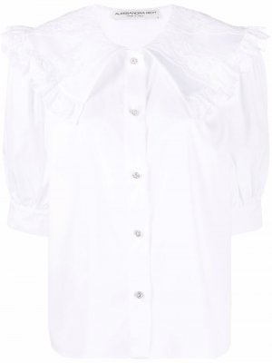 Блузка с кружевным воротником Alessandra Rich. Цвет: белый
