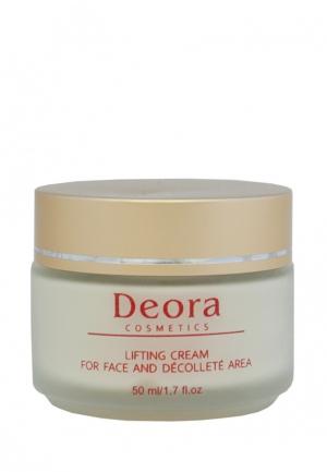 Крем лифтинг для лица и области декольте Deora Cosmetics. Цвет: белый