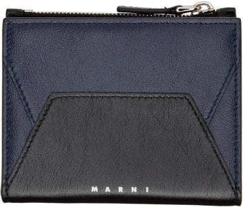 Темно-синий и черный кошелек с логотипом Marni