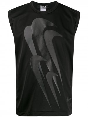 Футболка без рукавов с логотипом из коллаборации Nike Black Comme Des Garçons. Цвет: черный
