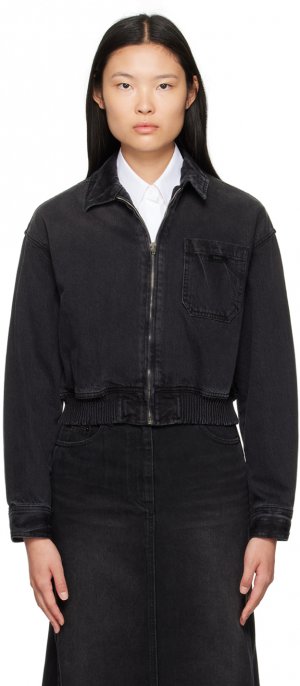 Черная джинсовая куртка с эффектом потертостей Juun.J