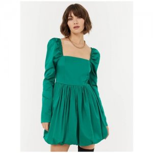 Платье , атлас, вечернее, полуприлегающее, мини, подкладка, размер M-L, зеленый TOPTOP. Цвет: зеленый